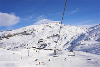 Cerler sky area in Pyrenees of Huesca at Spain