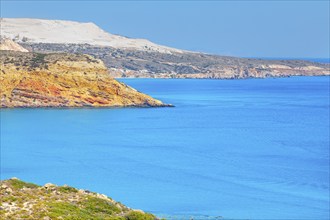 View of Provatas bay, Milos Island, Cyclades Islands, Greece, Europe