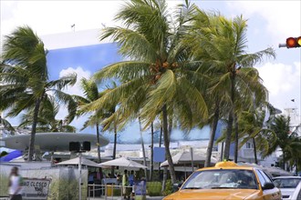 Miami South Beach Art Deco district with colorful buildings and palm trees