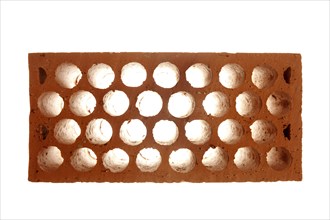 Construction metaphor. Brick with honeycomb texture and back light