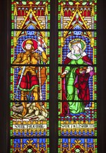 Window with the saints Elizabeth and George, St Mary's parish church, Marburg, Hesse, Germany,