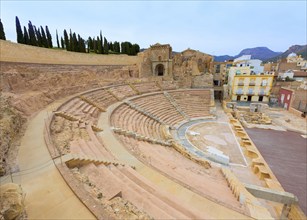 Cartagena Roman Amphitheater in Murcia at Spain