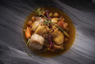 Madrid style modern callos tripe stew from Spain tapas