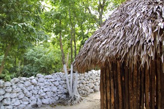 Cabin palapa wooden hut traditional from Mexico palafito house