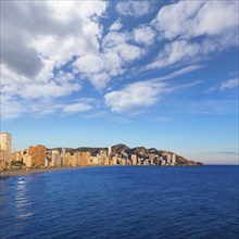 Benidorm Alicante playa de Levante beach sunset in spain Valencian community