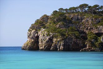 Cala Macarella Ciudadela Menorca turquoise Mediterranean sea in Balearic islands