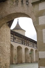 Monastery courtyard and medieval battlements, Comburg, Benedictine monastery, Way of St James,