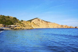 Ibiza Cala es Jondal Beach in san Jose at Balearic Islands at Spain