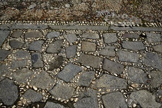 Salamanca in spain stones flooring detail along via de la Plata way to Santiago