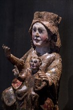 Virgin with child, Romanesque, 13th century, polychrome wood, comes from the parish church of