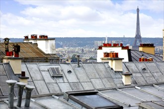 Paris skyline aerial from Montmartre in France