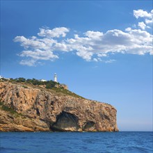 Cabo de la Nao Cape lighthouse in mediterranean sea Alicante Spain