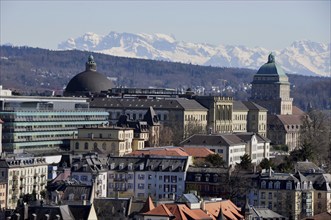 Panoramic view of the University and Federal Institute of Technology, ETH in Zurich City