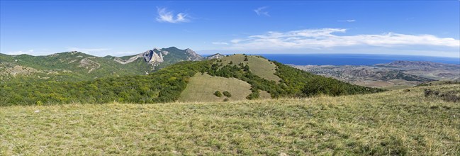 Tokluk mountain range. Crimea, sunny day in September