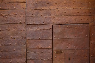 Zamora the castle rusty door detail in Spain by Via de la Plata way to Santiago