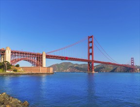 Golden Gate Bridge San Francisco from Presidio in California USA