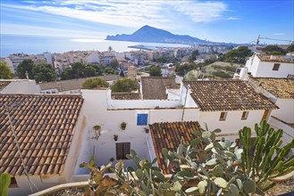 Altea white village skyline in Alicante at Mediterranean Spain