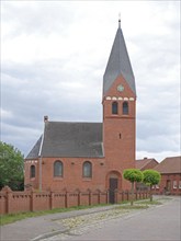 The Protestant village church of Schelldorf on the Elbe cycle path south of Tangermünde.