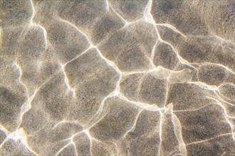 Beach sand bottom ripple of water waves reflection texture