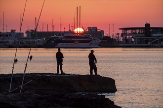 Anglers, La Savina port, Formentera, Pitiusas Islands, Balearic Community, Spain, Europe