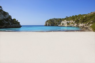 Cala Macarella Ciudadela Menorca turquoise Mediterranean sea in Balearic islands