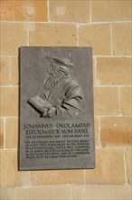 Information board on a reformer, Protestant Church, Weinsberg, Weinsberg Valley,