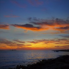 Ibiza san Antonio Abad de Portmany sunset in Balearic islands of spain