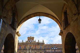 Salamanca Plaza Mayor in Spain along via de la Plata way to Santiago