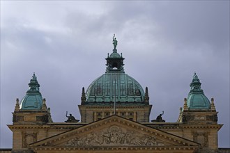 Frontal view: Building of the Federal Administrative Court. Leipzig, Saxony, Germany, Europe