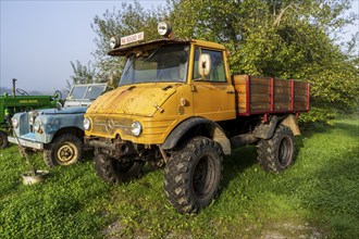 Old farm tractor, Burguete, Santiago's road, Navarra, Spain, Europe