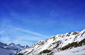 Astun ski area in Huesca on Pyrenees at Spain