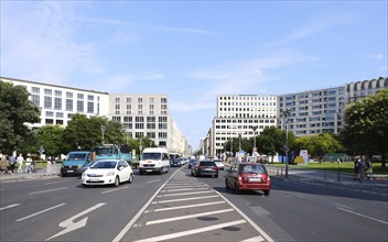 Berlin, Germany, August 25, 2021, view of Leipziger Platz in the direction of Leipziger Straße,