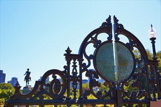 Boston Common Arlington St gate George washington in Massachusetts USA