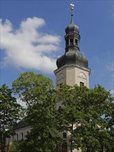 Memorial Church Leipzig Schönefeld in summer. Saxony, Germany, Europe