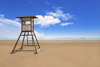 Playa del Ingles Maspalomas beach in Gran Canaria lifeguard house