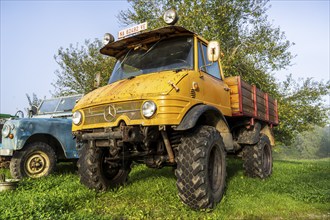 Old farm tractor, Burguete, Santiago's road, Navarra, Spain, Europe