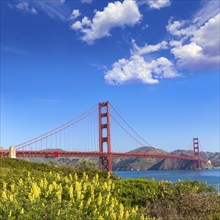 Golden Gate Bridge San Francisco from Presidio in California USA