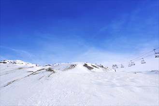 Astun ski area in Huesca on Pyrenees at Spain