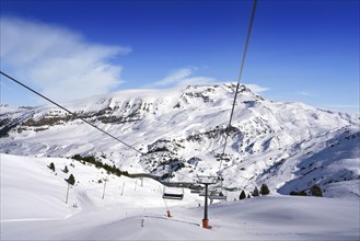 Cerler sky area in Pyrenees of Huesca at Spain