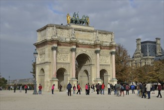 Arc de Triomphe du Carrousel in the Jardin des Tuileries, Tuileries Garden, Paris, France, Europe