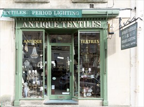 Specialist shop for Antique Textiles, Belvedere, Lansdown, Bath, Somerset, England, UK