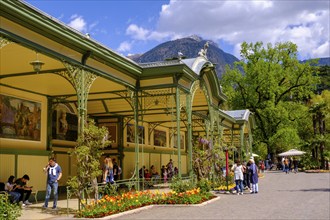 Historic Wandelhalle, Passer Promenade, Merano, South Tyrol, Italy, Europe