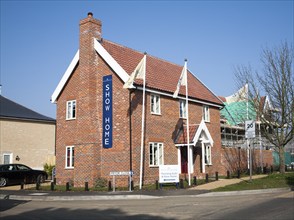 Show home of new housing development by Hopkins and Moore at Snape, Suffolk, England, United