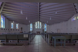 Modern interior of the Holy Trinity, Kühlungsborn, Mecklenburg-Vorpommern, Germany, Europe