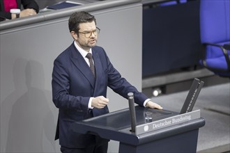 Marco Buschmann (FDP), Federal Minister of Justice, delivers a speech in the plenary session of the