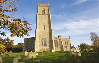 Historic fifteenth century architecture of Holy Trinity church, Blythburgh, Suffolk, England,