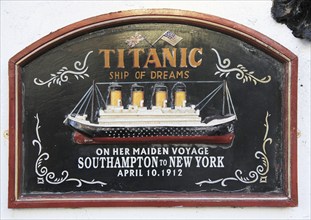 Commemoration plaque for Titanic steamship, Cobh, County Cork, Ireland, Irish Republic 1912, Europe