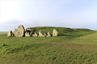 Neolithic long barrow burial monument, West Kennet, near Avebury, Wiltshire, England, UK