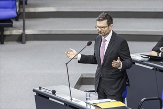 Marco Buschmann (FDP), Federal Minister of Justice, recorded during the government consultation, in