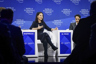 Annalena Bärbock (Alliance 90/The Greens), Federal Foreign Minister, photographed during a panel